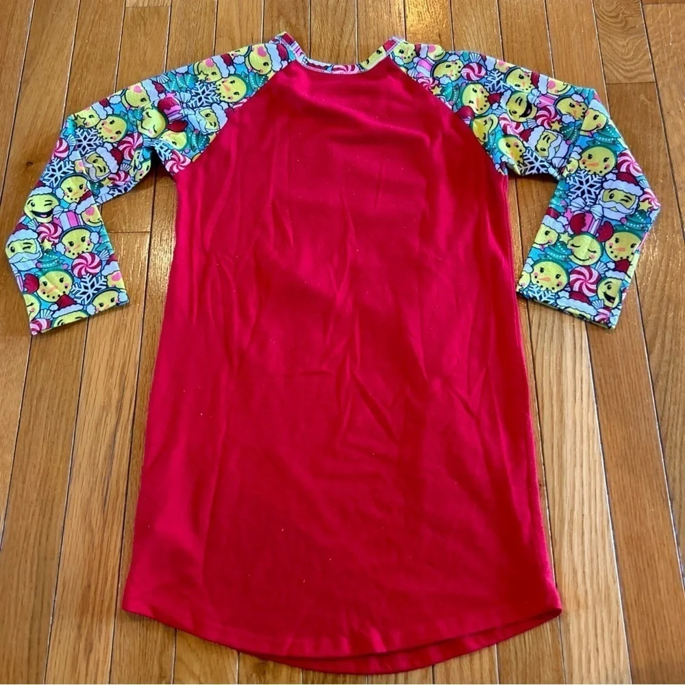 Justice Christmas Emoji Initial Letter “R” Sleep Shirt Nightgown Girl Size 6/7